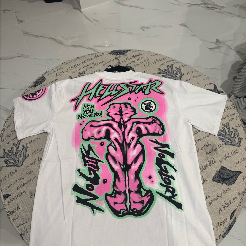 Hellstar Graphic Tee - White and Pink